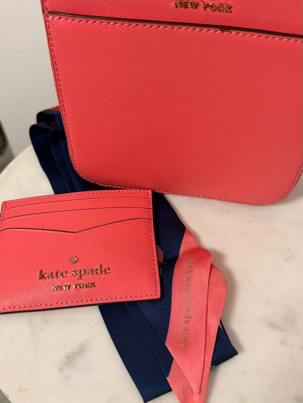 Kate Spade Vanity Crossbody + Card Holder + Strawberry Twilly 3-Piece Set